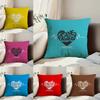 Creative Love Letters Pillow Case Anti-dustmite Pillowcase Invisible Zipper Silky Short Plush Sofa Cushion Cover