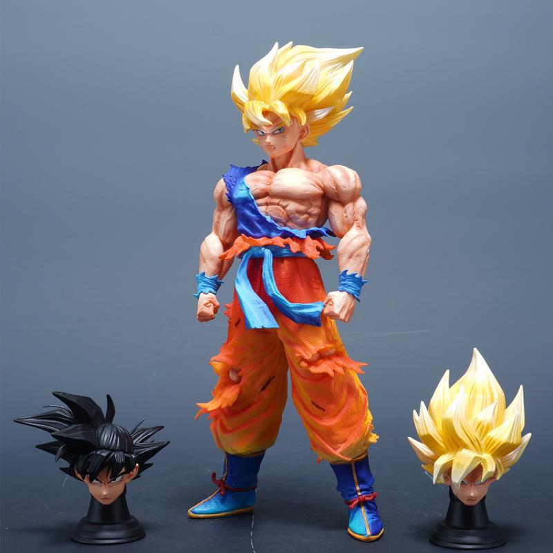 JD Chu Chao Wukong LK Dragon Ball figure three-headed carving replaces Super Saiyan animation peripheral statues and gives gifts.