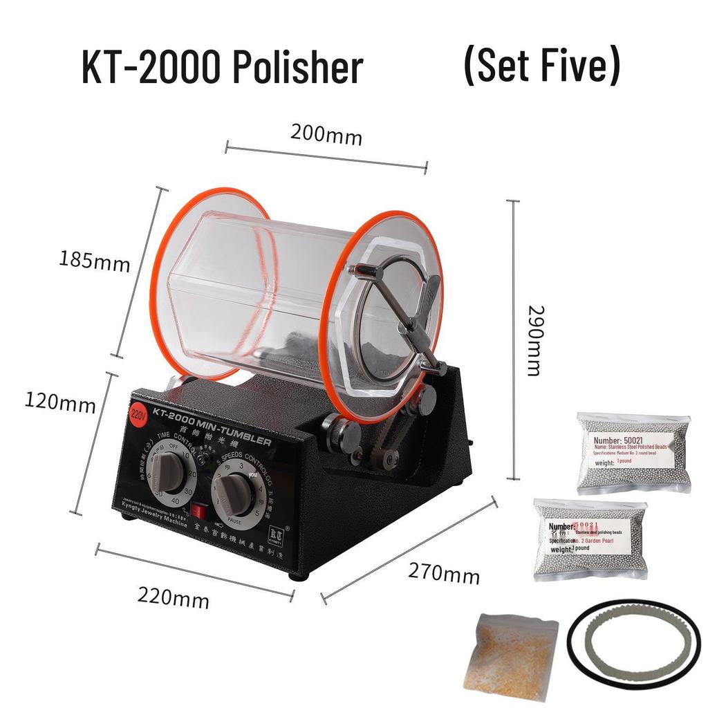 KT-2000 Portable Rotary Tumbler Polisher for Metal Jewelry Finishing