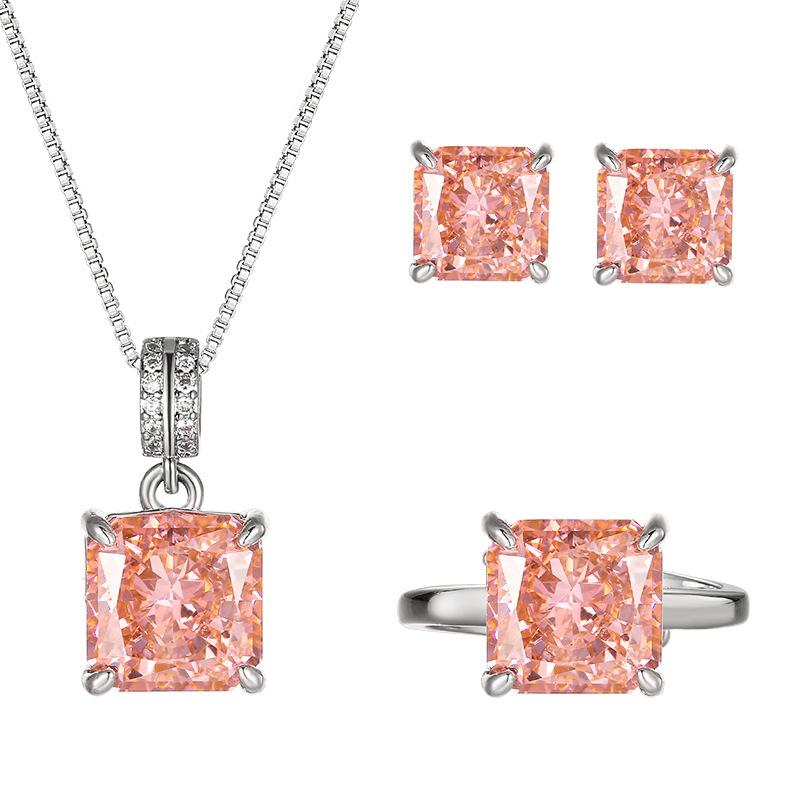 Jewelry Jewelry Set Jewelry Earrings Necklace Ring Square Papalacha Women's High-end Fashion Women's Batch