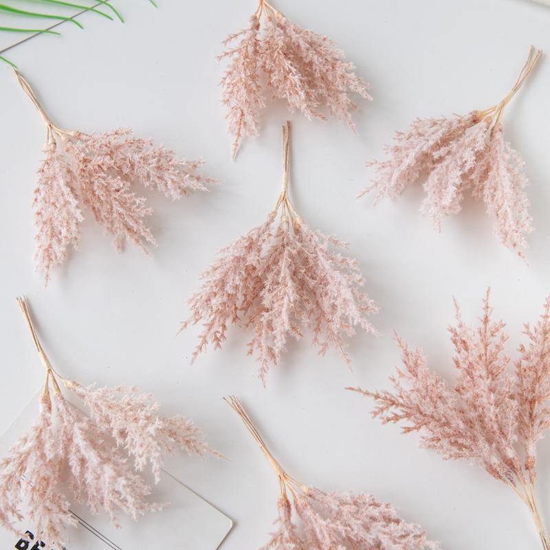 A Bundle(6pcs) Artificial Plants Golden Silvery Fake Branch Christmas Tree Wreaths Home Box Accessories Wedding Arch Decorations