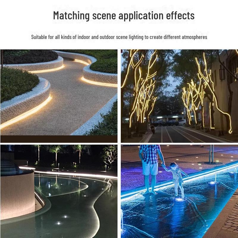 Flexible Outdoor Waterproof LED Atmosphere Light Strip (Self-Adhesive, Round Top)