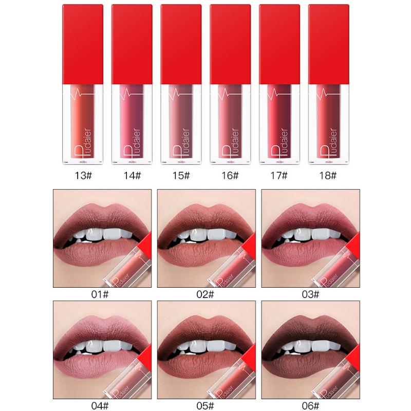 Pudaier 's New Non-stick Cup Lip Gloss Nude Matte Non-fading Lipstick Waterproof Lip Makeup