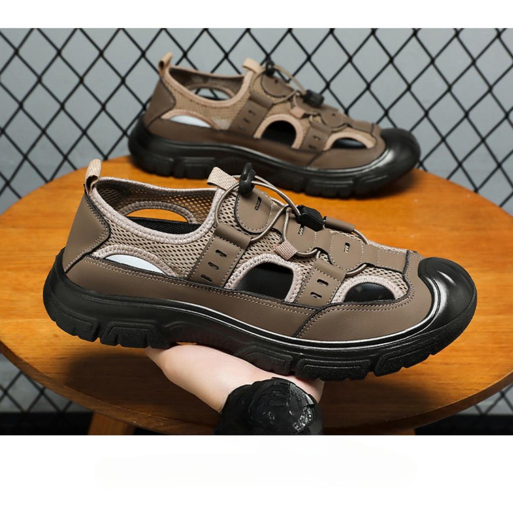 Men's Shoes Summer Beach Hole Wading Shoes Rotating Button Sandals Men's Casual Shoes Hollow Outdoor Shoes