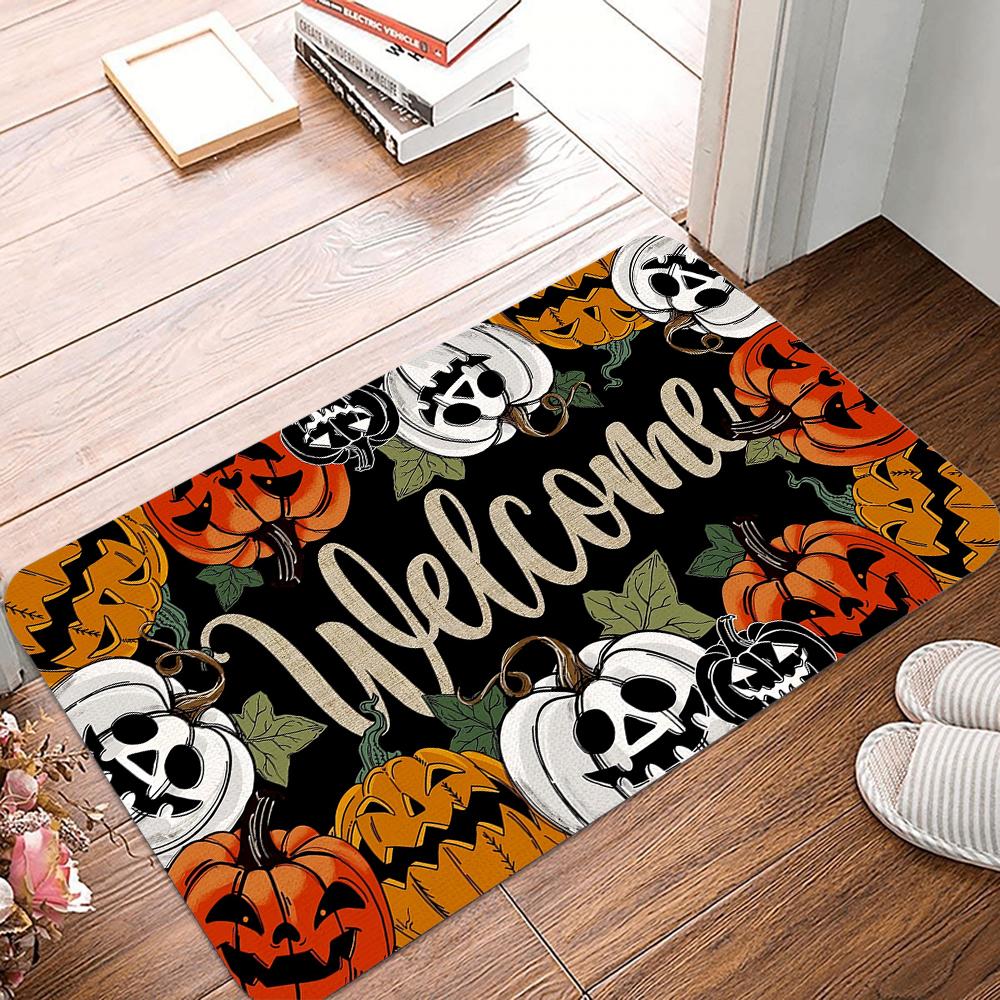 Halloween Theme Welcome Entrance Doormat Home Decor Carpet Indoor Outdoor Floor Mat Living Room Bedroom Bath Kitchen Rug