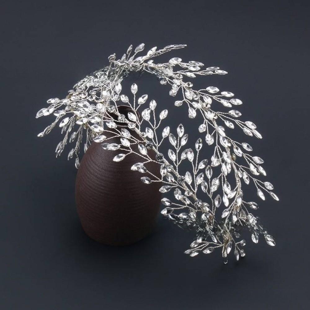 Rhinestone Bride Headdress Leaf Wedding Hair Accessories Sweet Photography Headband  Women