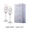 Luxury Diamond Heart Champagne Glasses Set Crystal Glass Highball Cup with Rhinestones Gift Box