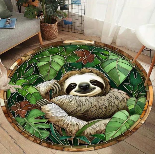 

Round Mat Cartoon Dinosaur Park Style Mat Comfortable for BedroomLiving RoomRoom Autumn Winter Seasons Halloween Thanksgiving 80cm x 80cm