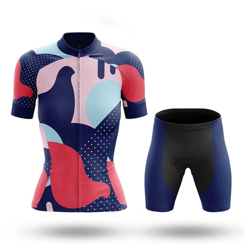 2026 Summer Breathable Cycling Suit Set  Cartoon Women's  Bike Jersey Fashion Girl Bicycle Clothes Quick-dry Mountain Bike Clothing Ciclismo Mujer