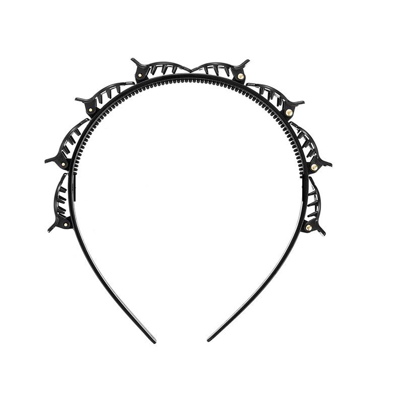 Bentita unisex Alice Bentita pentru cap Bărbați Femei Bandă pentru păr sport Cerc de metal Breton dublu Coafura Agraf Accesorii pentru păr