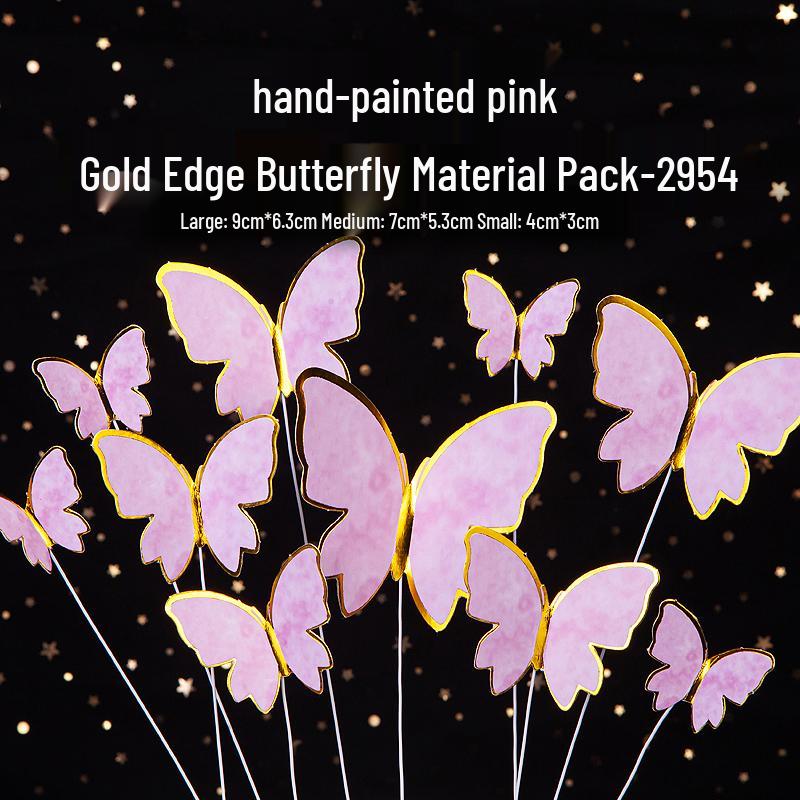 Toppere de tort fluturi roz cu margini aurii - Perfecte pentru sărbătorile de ziua de naștere ale prințeselor