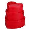 Valentine's Day Heart-Shaped Box Romantic Flower Box Wedding Gift Bag Red Paper 3Set