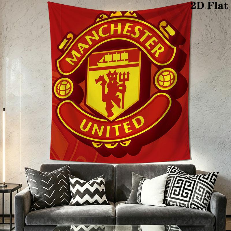 Man Utd Wall Hanging Printed Fabric Blanket Decorative Tapestries for Bedroom Living Room Home Decor