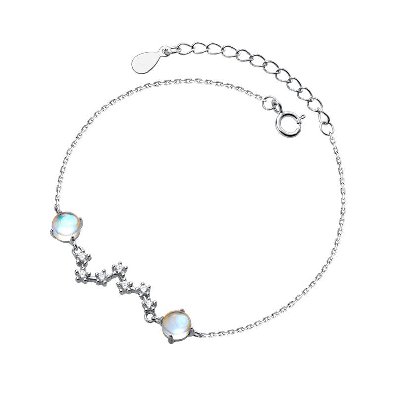 Sterling Silver S925 Silver Bracelet Polaris Bracelet Japanese and Korean Ins Creative Personality Lucky Aurora Colorful Bracelet for Women
