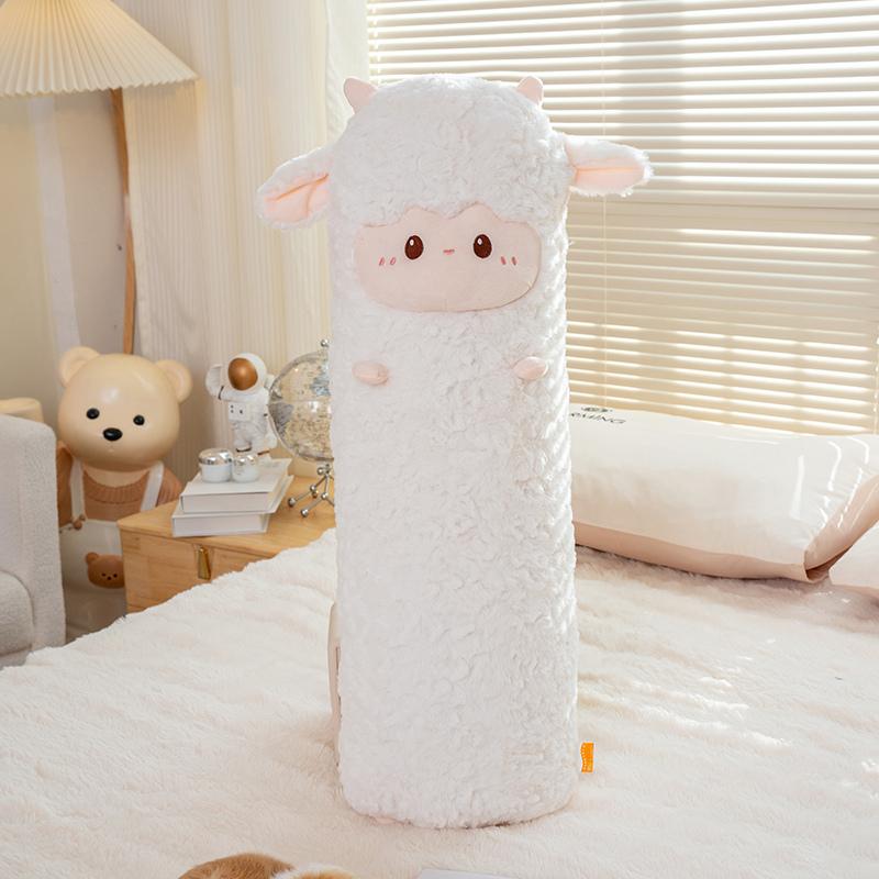 Cute 80/100/120cm Sheep Plush Toy Long Sleeping Sheep Leg Pillow Animal Doll Appeasing Plushie Gift Decor 80cm