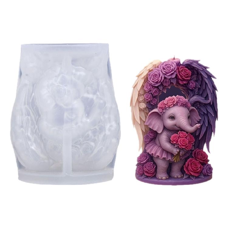 Angel Elephant Silicone Candle Molds For Handmade Candle Soap Home Decoration Gypsum Ornament Resin Casting Project 1