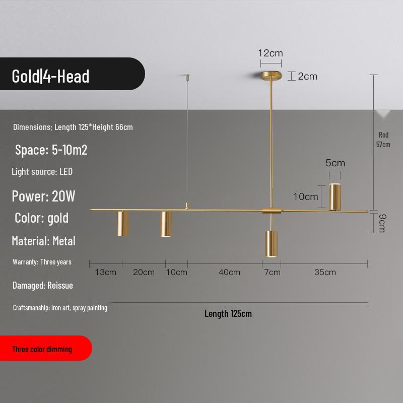 Nordic Modern Minimalist Long Strip Spotlight Fixture for Dining Room, Living Room, or Bar Counter.