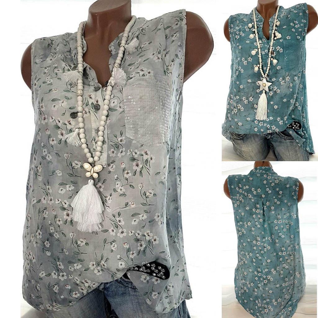 

Женская летняя повседневная короткая рубашка без рукавов с пуговицами, топы, блузка