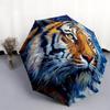 Tiger Head  Pattern, Automatic Folding Umbrella, Portable and Foldable Design, 8 Ribs, a Christmas or Birthday Gift.