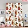 2pcs 2D Flat Printing Popular Christmas Curtains Cute Christmas Animals Holiday Seamless Digital Printed Polyester Drapes
