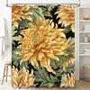 Vibrant Floral Shower Curtain Home Decor Bathroom Accessories Printed Waterproof Fabric for Bathrooms Yellow Chrysanthemum Desig