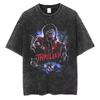 Der König des Pop Michael Jackson Vintage Washed T-Shirts Herren Damen Lässig Retro Baumwoll-T-Shirt Männlich Gothic Rock Übergroßes T-Shirt