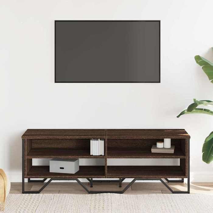 VidaXL TV Cabinet Brown Oak 122x34x41 Cm Engineered Wood, TV Stand, TV Buffet, Multimedia Cabinet, TV Bench, Furniture 848573