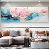 Pittura su Tela Floreale Art Fluid Moderna Arte Murale Poster e Stampe Fiore Dorato Marmo per Decorazione Parete Soggiorno Senza Cornice