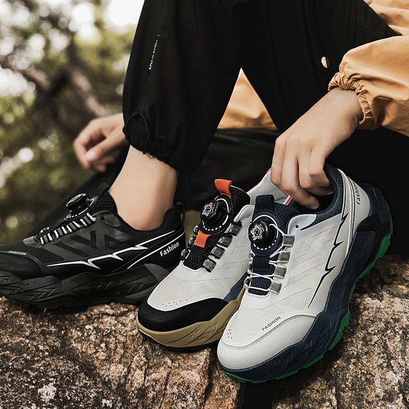 Men Sports Running Shoes Outdoor Walking Soft Casual Sneakers Fashion Designer Leather Sneaker Men's Tennis Masculina Orange