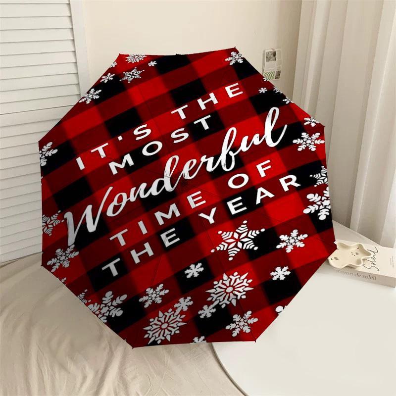 

1pc wonderful time Automatic Open/Close Umbrella Compact Folding Umbrella with 8-Rib Shaft for Women/Men, Elegant Birthday1195S