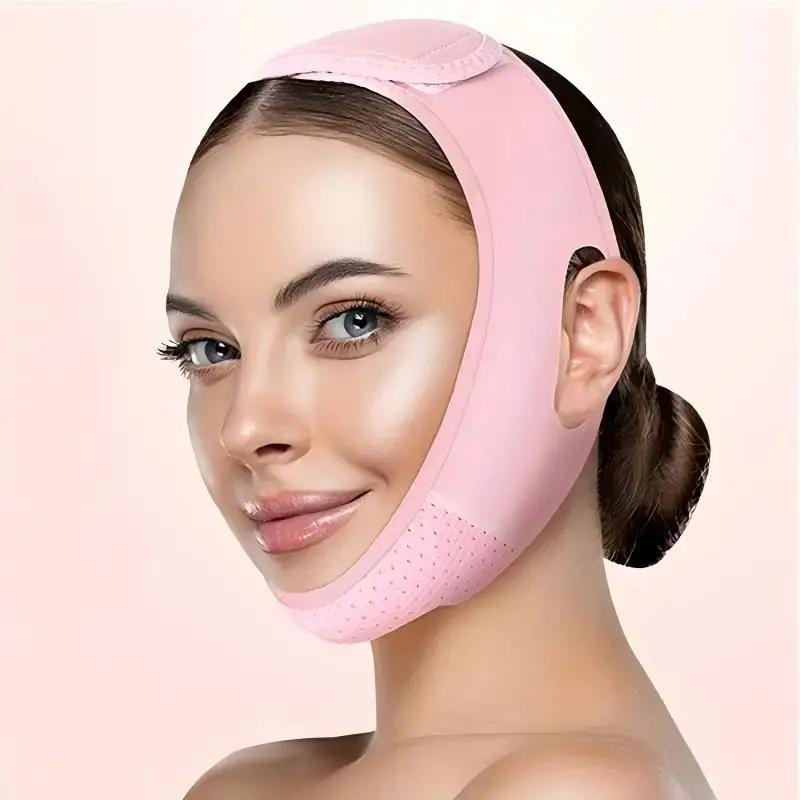

Yanbiguo Reusable V-Line Mask Facial Slimming Strap Double Chin Reducer Chin Up Mask Face Lifting Belt V Shaped Slimming Face one-size