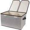 with Double-Lid Fabric Storage Box Dividers Home Storage Organizer  for Home Closet Office