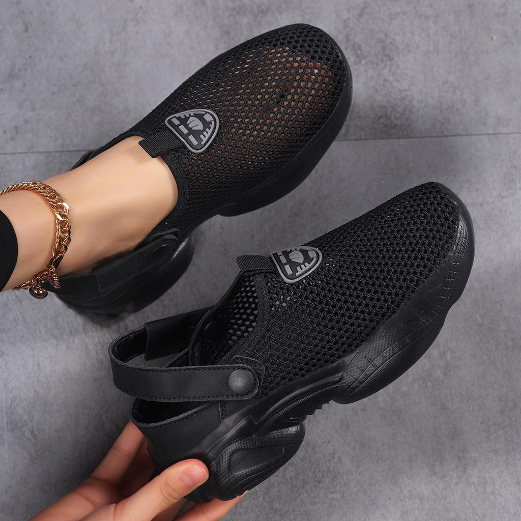 Damen Sommer Mesh Slipper Geschlossene Zehen Leichte Freizeit Sandalen