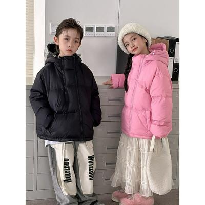 Children's Plush Down Jackets, Middle and Large Parent-child Men's and Women's Children's School Uniforms, Autumn and Winter Thickened Bread Baby