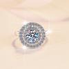 Luxury Jewelry S925 Sterling Silver Rhodium Plated Nickel-Free GRA Certificate 1ct VVS1 Moissanite Double Layer Ring