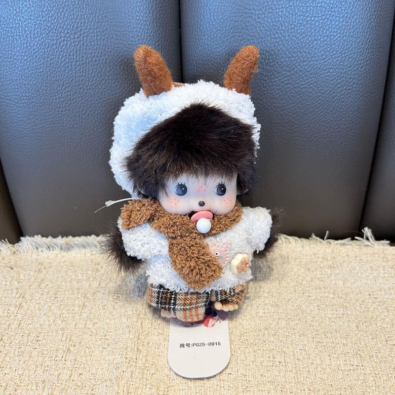Kawaii 11Cm Genuine Mengqiqi Plush Doll Neck Scarf Sweater Winter Doll Toy Keychain Bag Pendant Girl Gift Christmas Gift