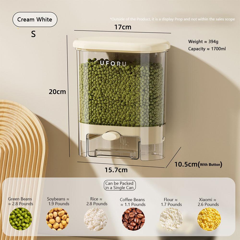 Plastic Sealed Rice Dispenser Wall Mounted Rice Dispenser Tank  Kitchen Accessories