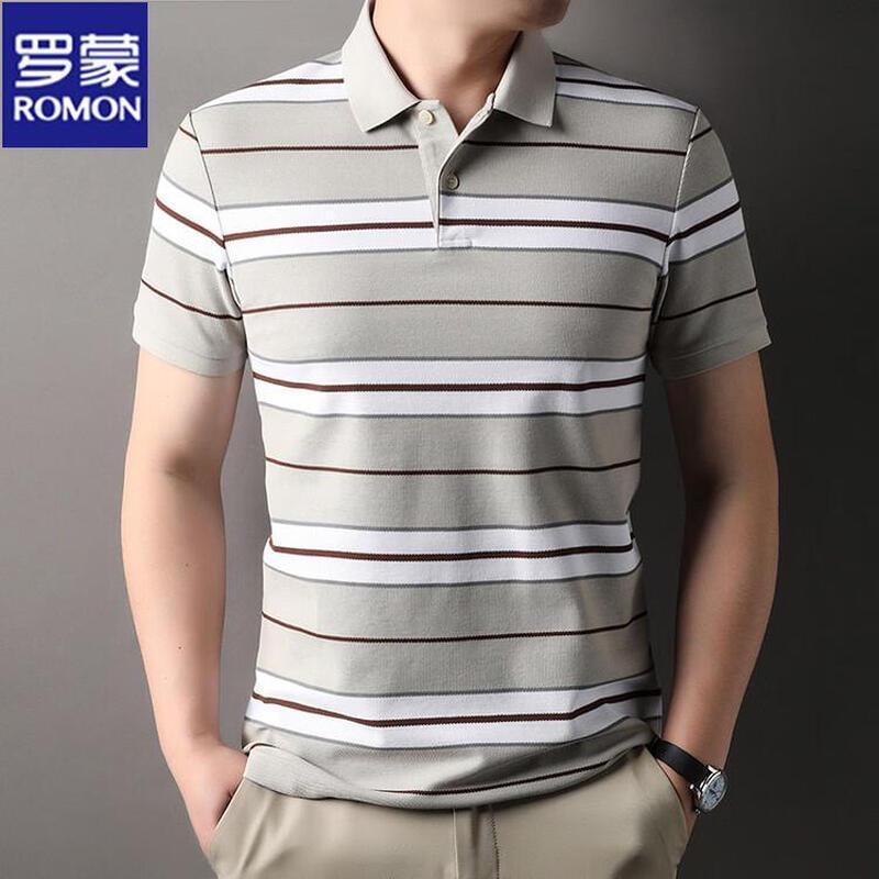 

Мужская поло-футболка ROMON в полоску с коротким рукавом M