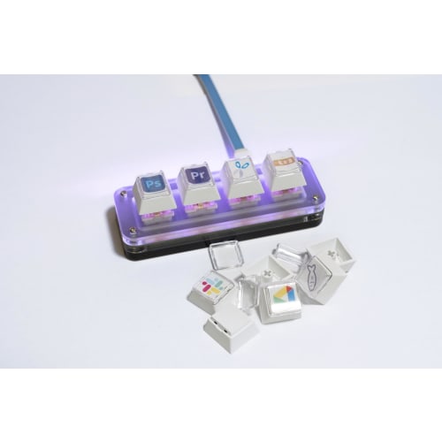 EZ Custom Keycaps, White, Compatible with CHERRY MX, White, Snap-on Keycaps, Custom Inner Keycaps for TinyKeyboard and CHERRY MX, Add Icons, Illustrat