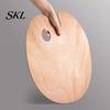 Oil Painting Palette Wooden Paint Palette, Square Oval Shaped Artist Tray with Natural Wood Art Thumb Hole for Acrylic Watercolor Paint, DIY