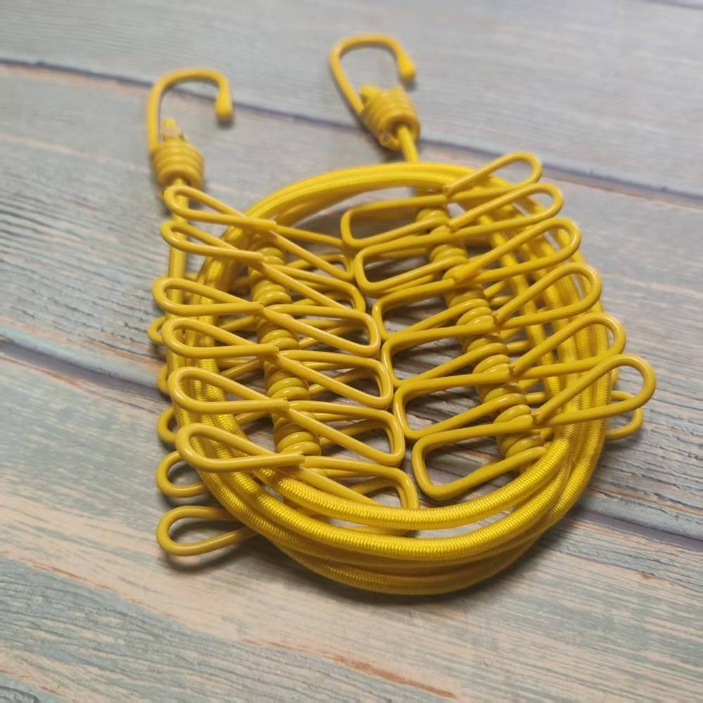 Multi-functional Windproof Clothesline with 12 Clips Colorful Clothesline Rope Travel Clothesline Household Travel
