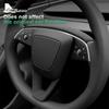 Italian Top Suede for Tesla Model 3 Highland 2025 Model Y Juniper 2025-Up Steering Wheel Trim Cover Protect Sticker Interior