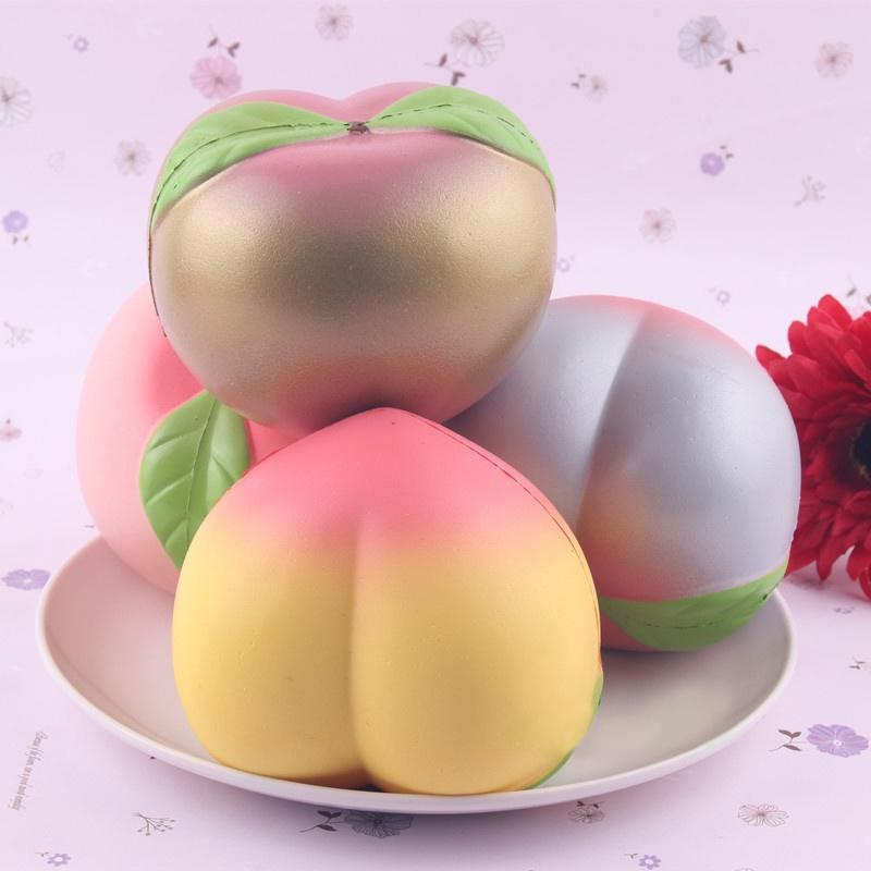 Ny kolossal 10 cm squishy rosa/hvit fersken Slow Rising Cream duftende