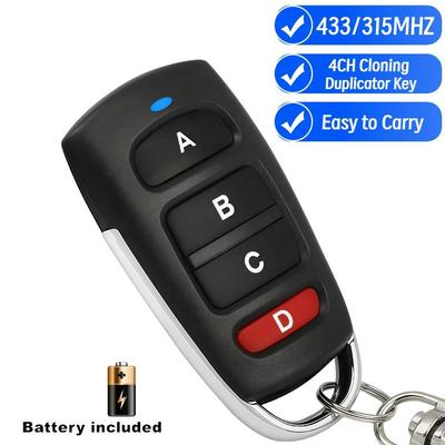 433Mhz/315Mhz  RF Copy Remote Control 4CH Transmitter Duplicated Cloning Code Car Key Fob Electric Garage Door Opener
