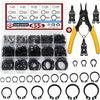 Kit cu 455 Bucăți de Inele de Siguranță cu 4 în 1 Clești pentru Inele de Siguranță, 15 Dimensiuni 3-25mm Oțel Aliat Inele de Siguranță Interne Externe Pentru Instrumente de Reparare Ax Pini