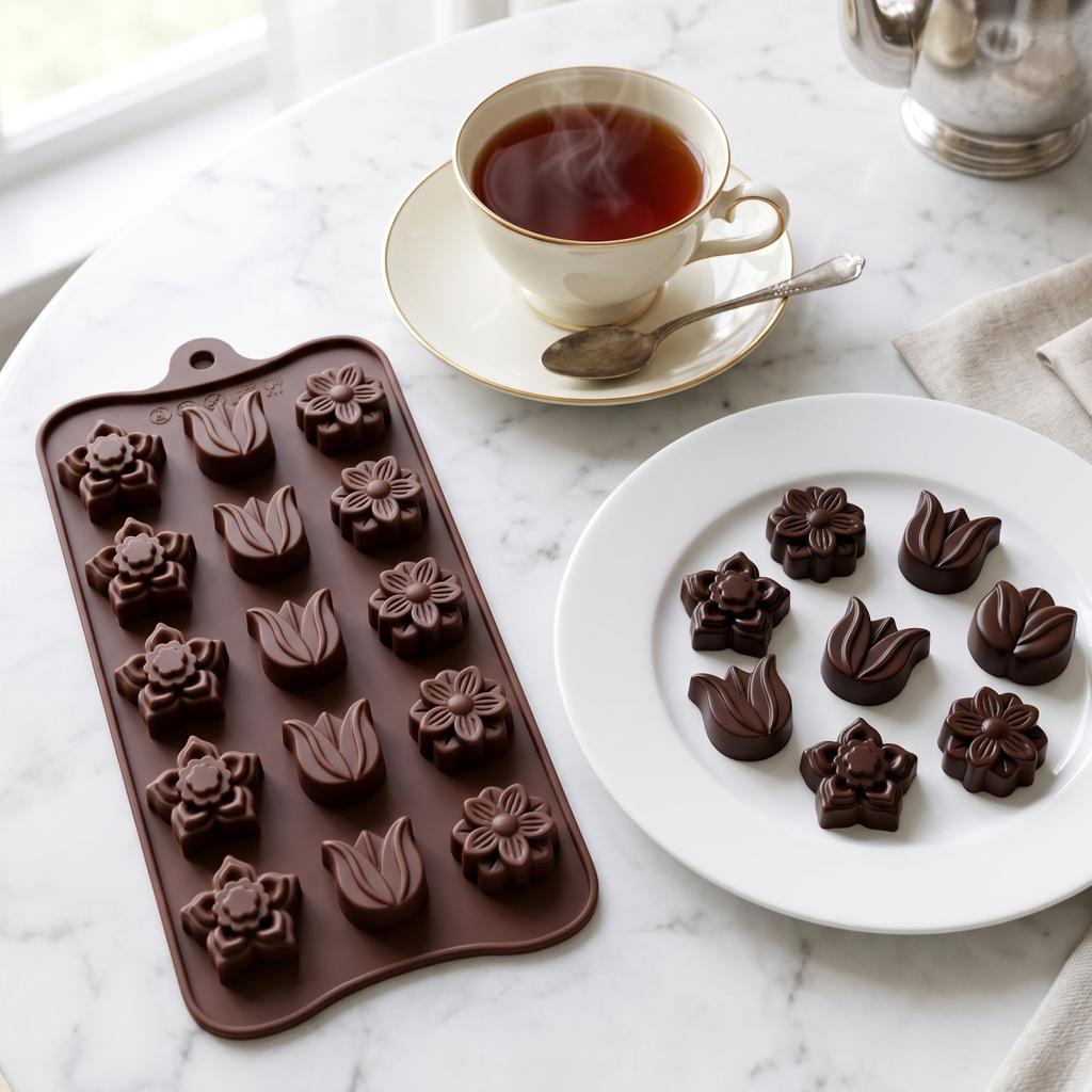15-Cavity Chocolate for and Baking, DIY Dessert Making Tool, Silicone Baking for Homemade Treats