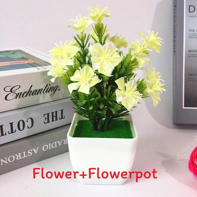 Plastic Camellia Sasanqua Botanical Potted Plant For Gift And Decor Interior