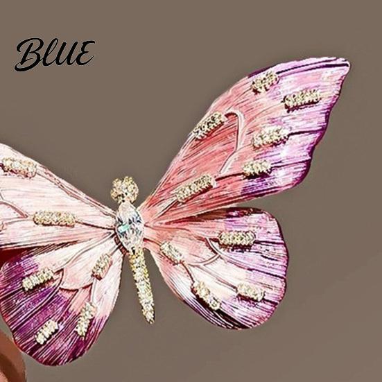Clothing Safe Brooch Women High-Gloss Rhinestone Inlay Gradient Color Butterfly