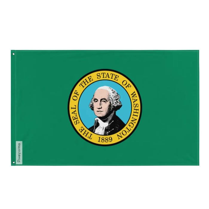 Drapeau - État De Washington - 90 X 150 Cm - Polyester - Impression Recto/verso - Œillets En Fer