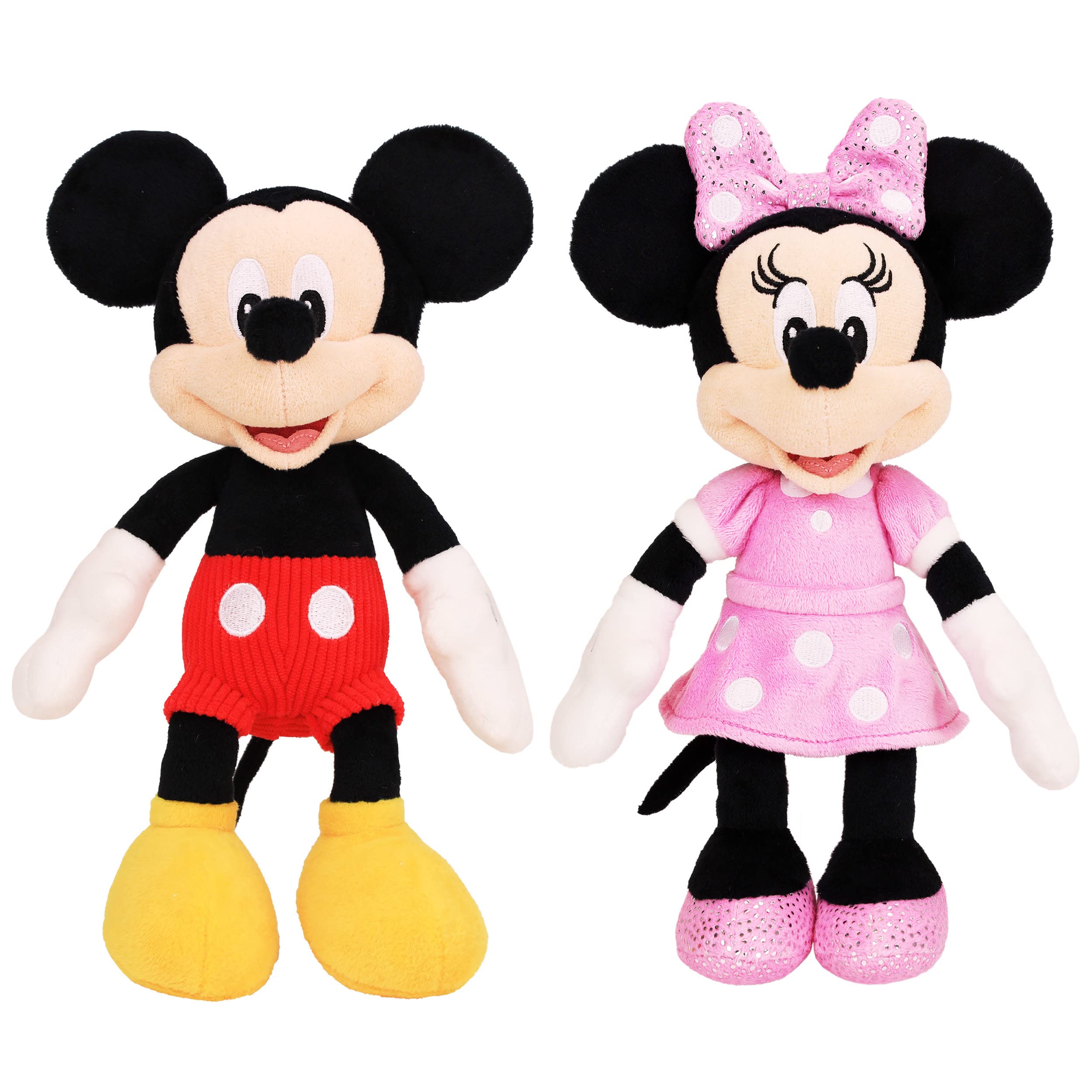 Just Play Disney Junior Mickey Mouse and Minnie Mouse Beanbag Plush Toys 2-Pack - Plush Toys for Kids Ages 2+